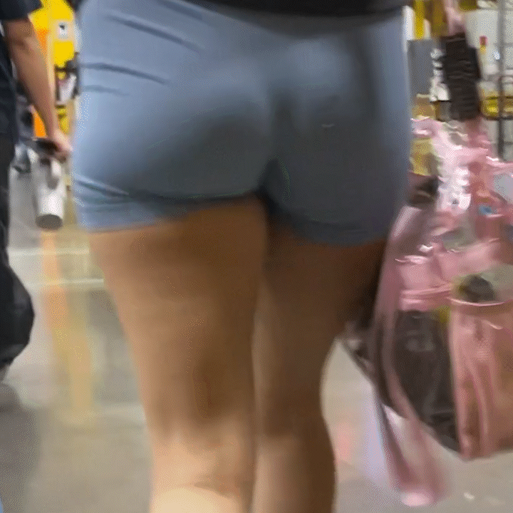 Latina babe at work with short booty shorts